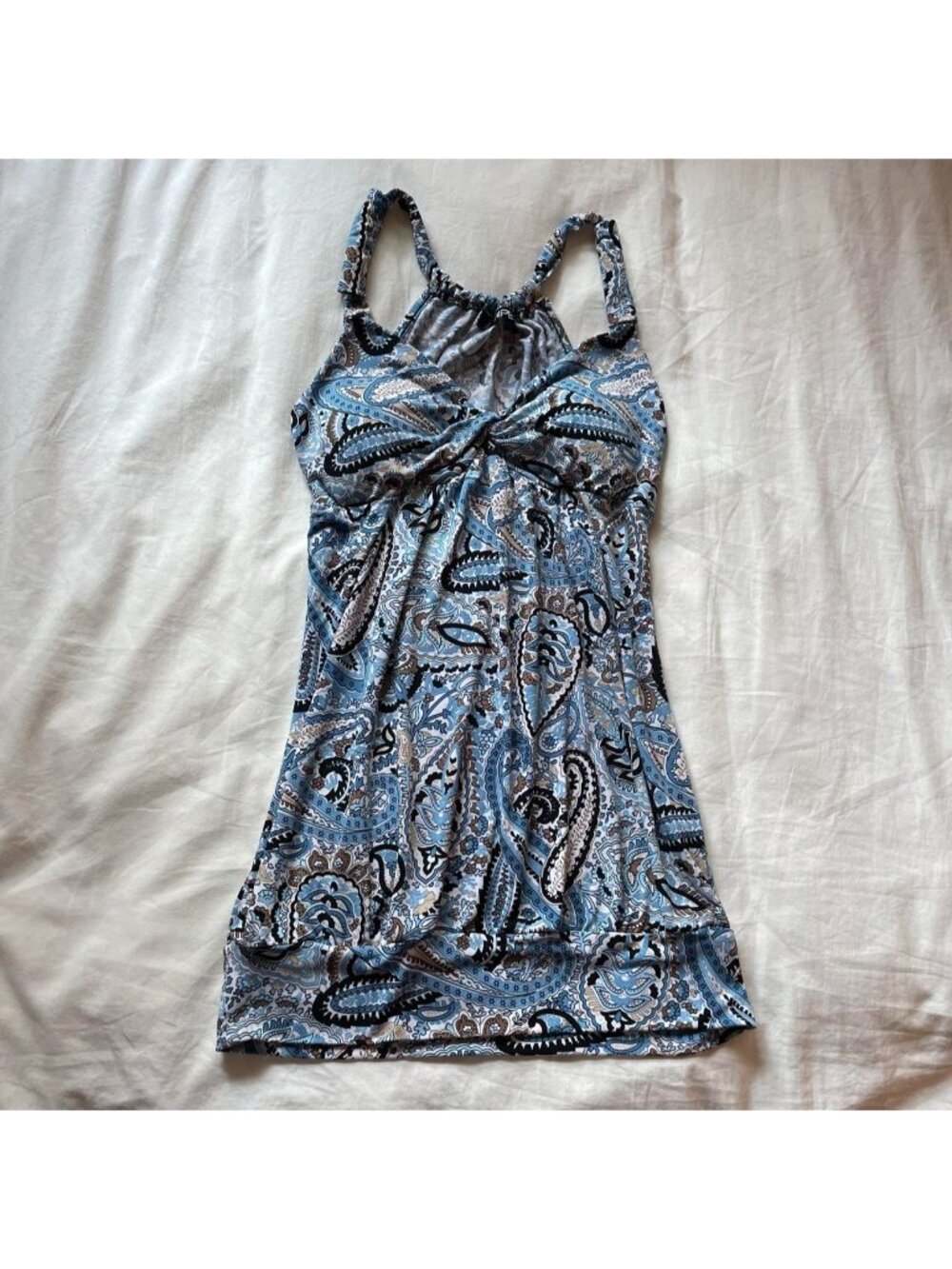 2000s Ripe blue paisley sleeveless top